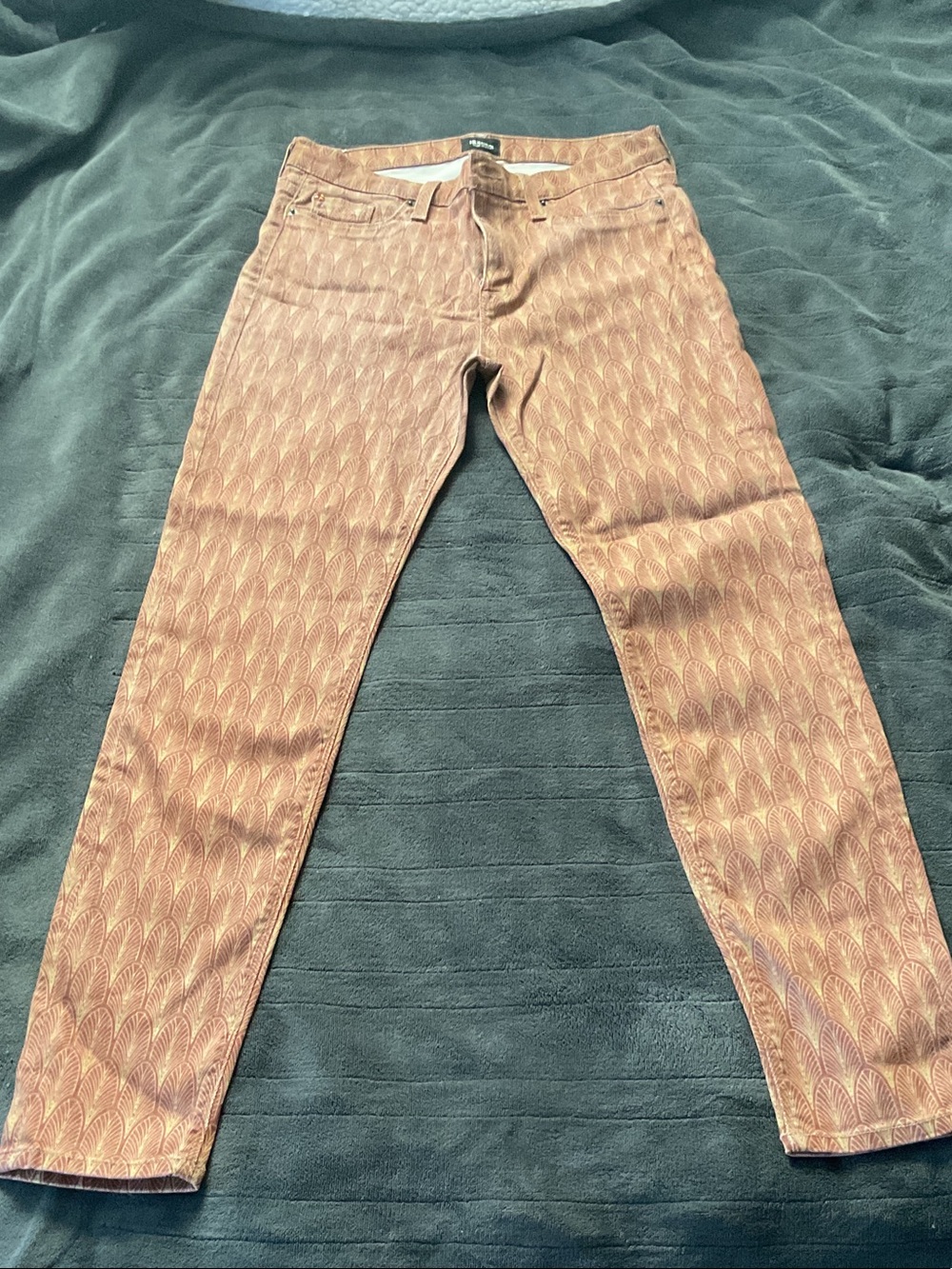 Hudson Jeans Red-Orange Scallop Print Jeans
